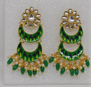 Midas Touch Gold Plated Meenakari And Kundan Dangler Earrings - E6057