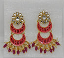 Midas Touch Gold Plated Meenakari And Kundan Dangler Earrings - E6057