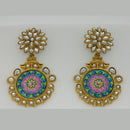 Midas Touch Gold Plated Meenakari & Kundan Dangler Earrings