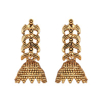 Shrishti Fashion Creative Leaf Gold Plated Jhumki Earring For Women