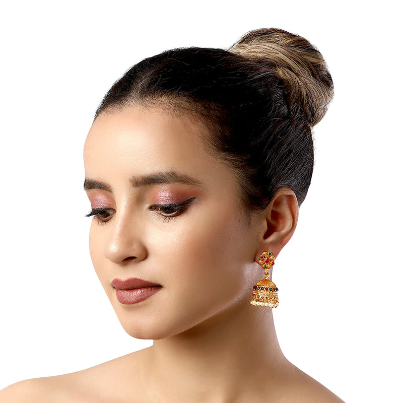 Shrishti Fashion Dazzling Gold Plated Jhumki Earring For Women