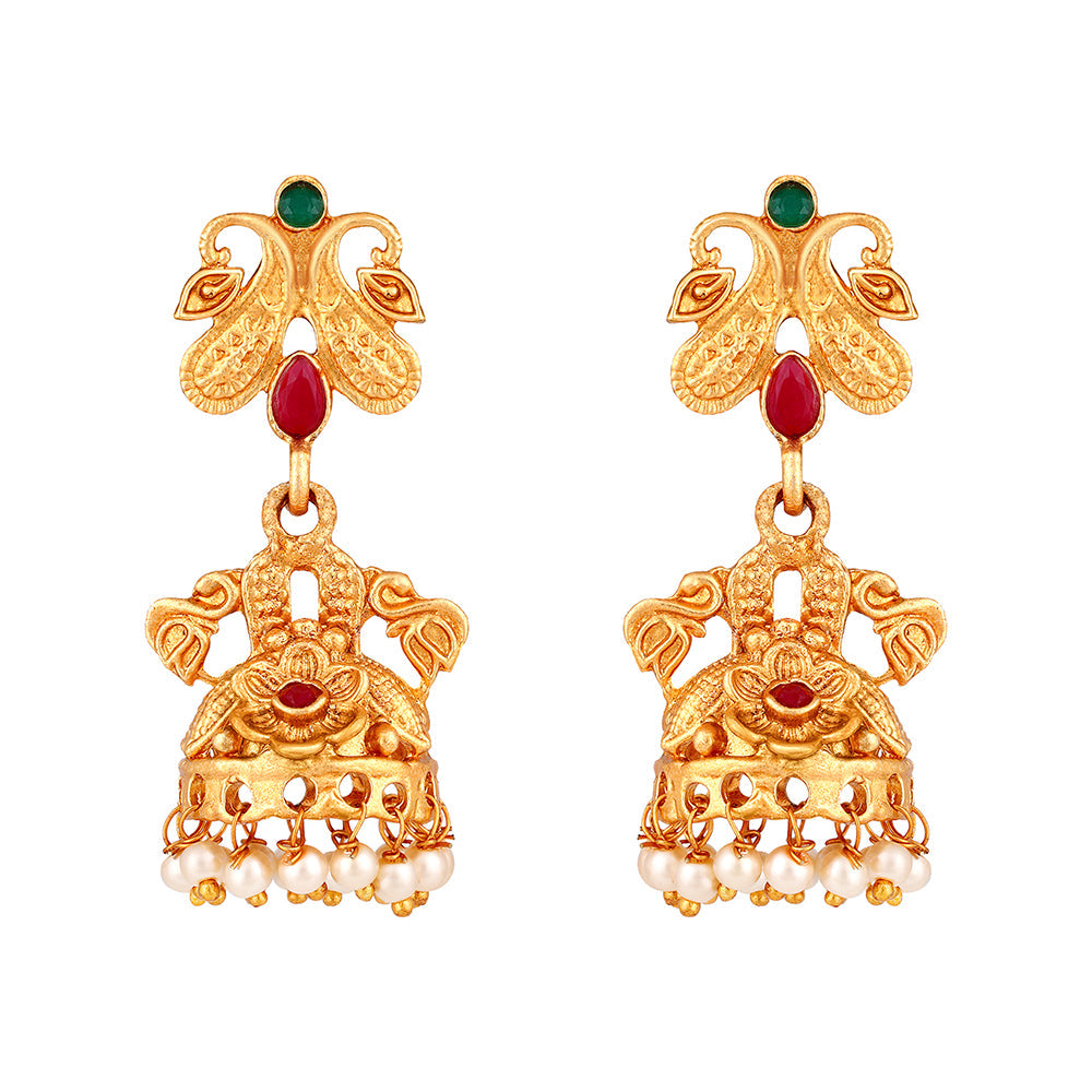 Shrishti Fashion Lavish Paisley Gold Plated Jhumki Earring For Women