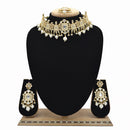 Emerald White Kundan & Pearl Minakari Necklace Set - EJKM0055