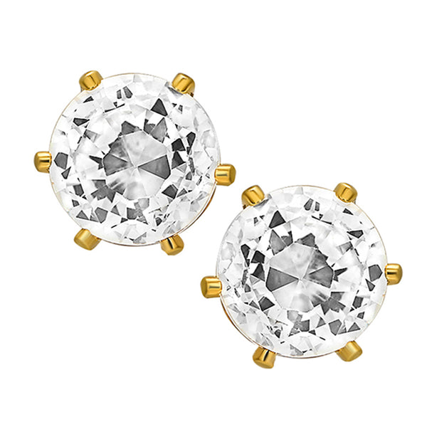 Mahi Gold Plated Sparkling Crystal Round Stud Earring Pair for Men (ER1108703GMen)
