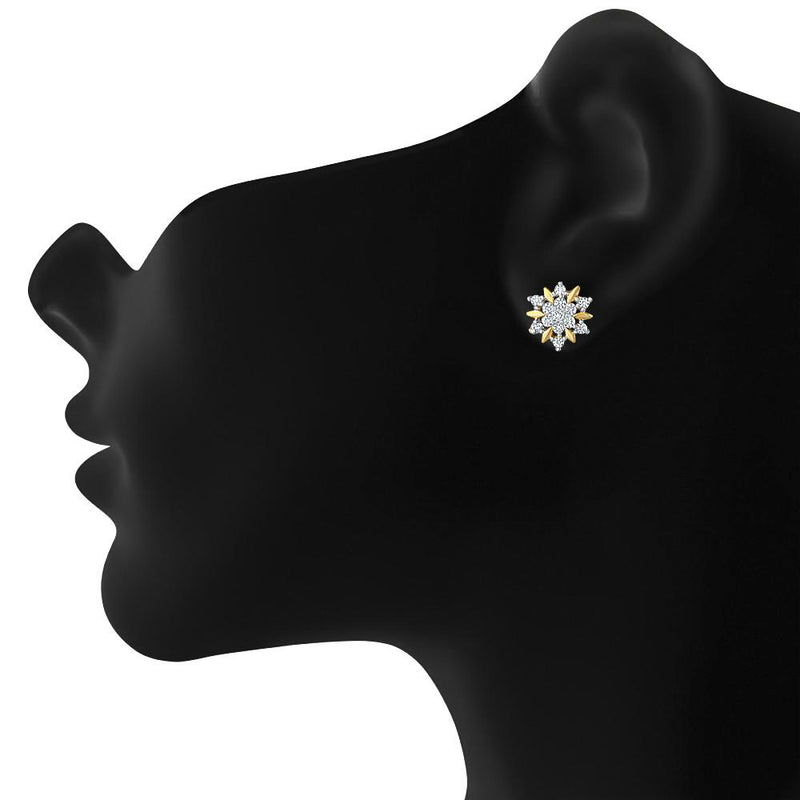 Mahi Cubic Zirconia Floral Stud Earings