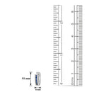 Mahi Rhodium plated Small Single line Blue CZ stone Huggies Hoops Earrings for Women