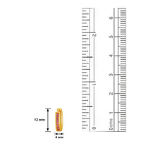 Mahi Gold plated Medium Single line Red CZ stone Huggies Hoops Earrings for Women