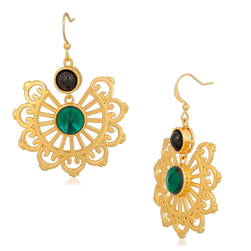 Mahi Gold Plated Dangler Earrings with crystal stones for girls and women