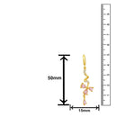 Mahi Gold Plated Pink Floral Love Beautiful Long Dangler Earrings