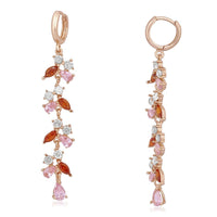 Mahi Rose Gold Plated Mesmerising Love Long Dangler Earring