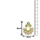 Mahi Traditional Floral Chandbali Kundan and Green Meenakariwork Earrings for Women (ER1109676G)