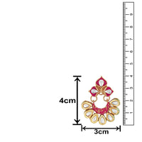 Mahi Traditional Floral Chandbali Kundan and Red Meenakariwork Earrings for Women (ER1109679G)