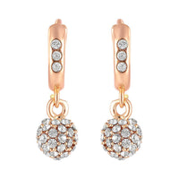 Mahi Rose Gold Plated Sparkling Crystals Ball Bali Earrings for Women (ER1109705ZWhi)