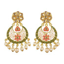 Mahi Meenakari Work Floral Chandbali Dangler earrings for Women (ER1109707G)