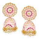 Mahi Purple Classic Meenakari Enamelled Artificial Pearl Jhumka Earrings for Women (ER1109731GPur)