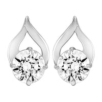 Mahi Delicate Drop Stud Earrings with White Cubic Zirconia for Women (ER1109743RWhi)