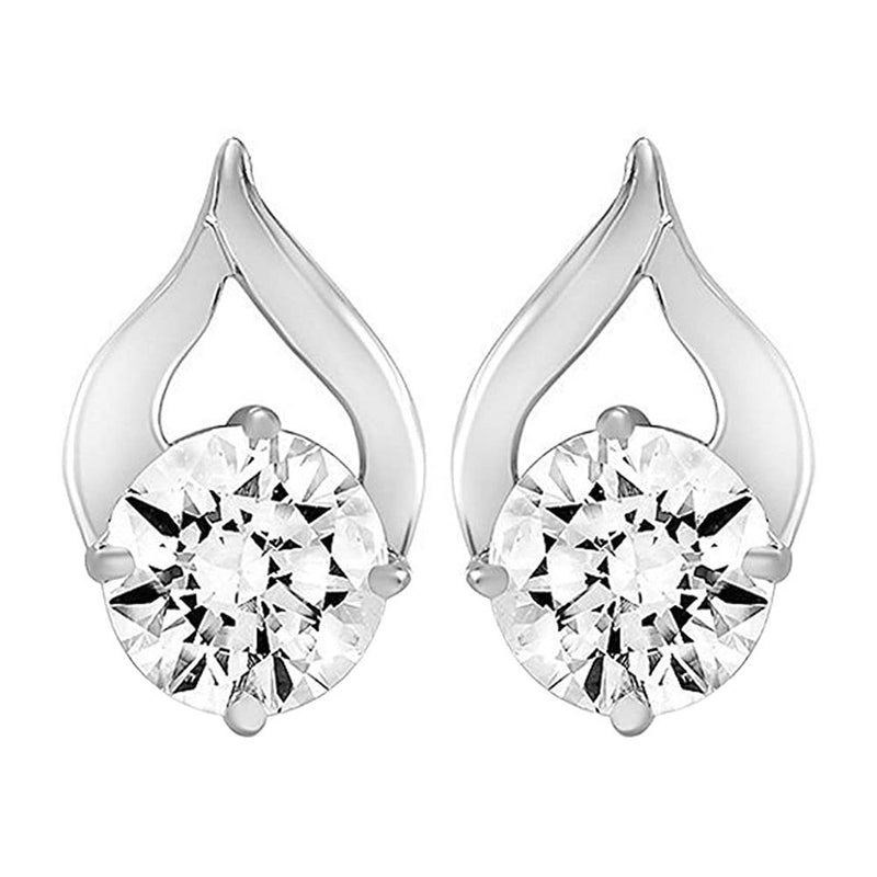 Mahi Delicate Drop Stud Earrings with White Cubic Zirconia for Women (ER1109743RWhi)