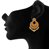 Mahi Traditional Dangler Earrings with Artifical Pearl Meenakariwork for Women (ER1109749GOrg)