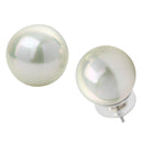 Mahi Rhodium Plated Classic White Artificial Pearl Stud Earrings for Women (ER1109822RWhi_08mm)