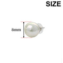 Mahi Rhodium Plated Classic White Artificial Pearl Stud Earrings for Women (ER1109822RWhi_08mm)
