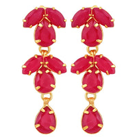 Mahi Gold Plated Elegant Designer Earrings with Crystal stones for girls and women