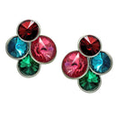 Mahi Multicolour Gleaming Crystals Stud Earrings