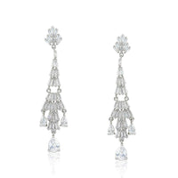 21 Nicole Jewellery Silver Plated Cubic Zirconia Dangler Earrings  - ER383