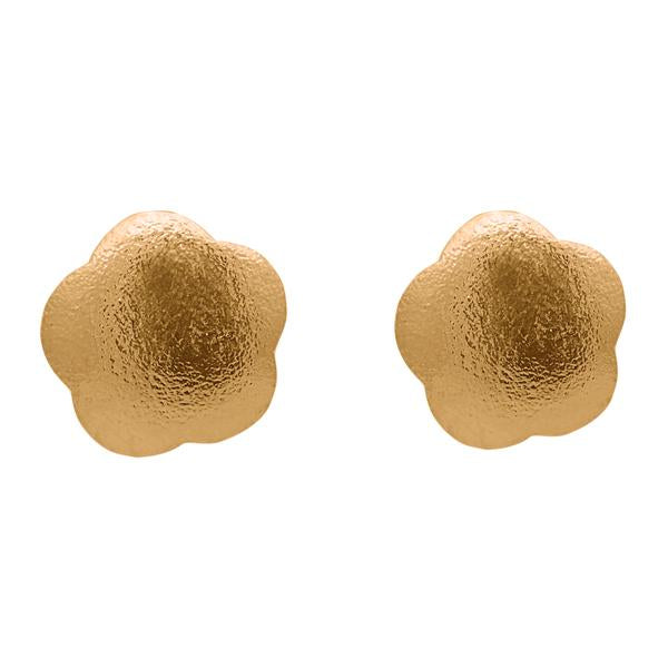 Tip Top Fashions Antique Gold Plated Floral Design Stud Earrings - 1302823