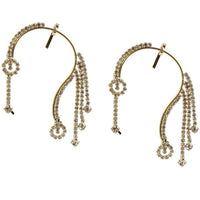 Tip Top Fashions White Austrian Stone Gold Plated Ear Cuff - 1303815