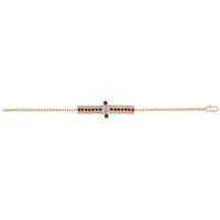 Eugenia Red Austrian Stone Gold Plated Bracelet - 1401707