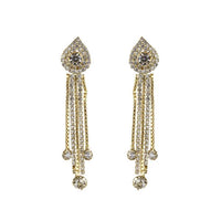 Tip Top Fashions Austrian Stone Gold Plated Dangler Earrings - 1303307