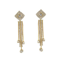 Tip Top Fashions Austrian Stone Gold Plated Dangler Earrings - 1303310