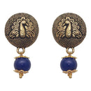 The99jewel Pearl Drop Antique Peacock Design Earring - 1309003D