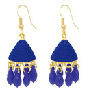 The99jewel Blue Pearl Drop Gold Plated Thread Jhumki - 1309014A