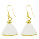 The99jewel White Gold Plated Thread Jhumki - 1309015J