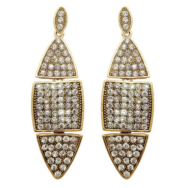 Jeweljunk Austrian Stone Gold Plated Dangler Earring - 1307724B