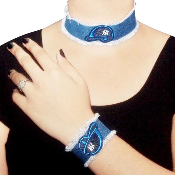 Jeweljunk Denim Choker Necklace With Bracelet - 1108613