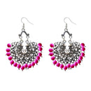 Jeweljunk Beads Silver Plated Afghani Dangler Earrings - 1311208E