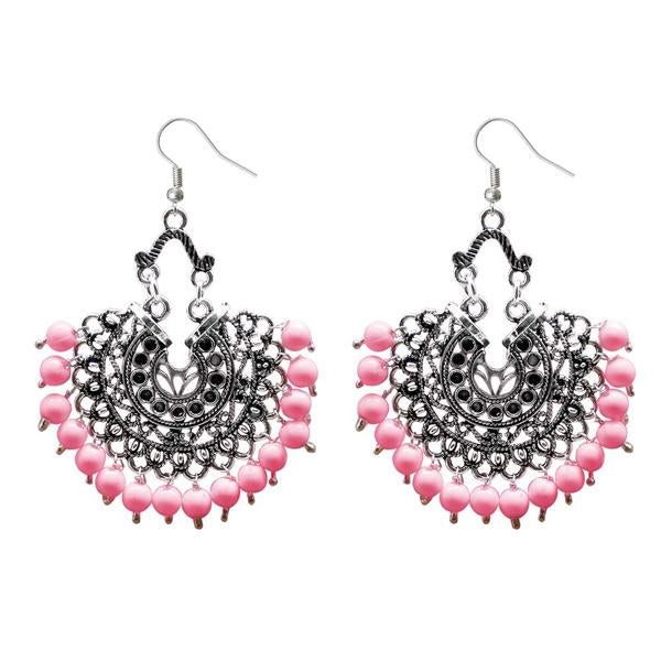 Tip Top Fashions Beads Silver Plated Afghani Dangler Earrings - 1311208H