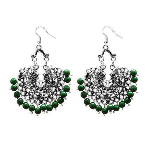 Jeweljunk Silver Plated Beads Afghani Dangler Earrings - 1311208I