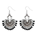 Jeweljunk Silver Plated Beads Afghani Dangler Earrings - 1311209D