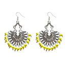 Jeweljunk Beads Silver Plated Afghani Dangler Earrings - 1311209E