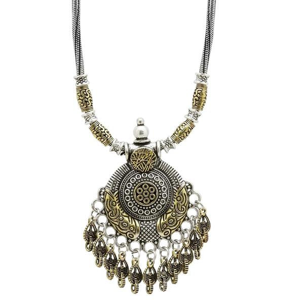 Jeweljunk 2 Tone Plated Zinc Alloy Boho Necklace