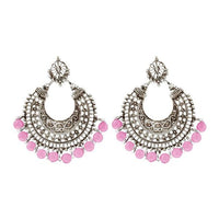 Jeweljunk Pink Beads Afghani Earrings - 1311022B