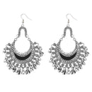 Jeweljunk Black Meenakari Rhodium Plated Afghani Earrings - 1311033C