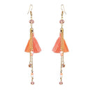 Jeweljunk Orange Gold Plated Thread Earrings - 1310906A
