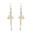 Jeweljunk Gold Plated White Thread Earrings - 1310906D