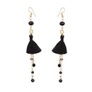 Jeweljunk Gold Plated Black Thread Earrings - 1310906F