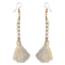 Jeweljunk Gold Plated White Thread Earrings - 1310907A