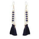 Jeweljunk Gold Plated Blue Thread Earrings - 1310907G